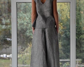 Kinder LeinenHOSE & TOP / Mädchen-Leinen-Set / natürliche Kinderbekleidung / Leinenhose und Top für Kinder / nachhaltige Kinderkleidung / Weihnachtsgeschenk