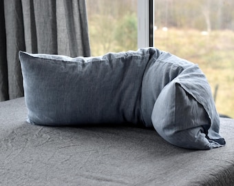 LEINEN KÖRPERKISSENBEZUG / Vorgewaschenes, steingewaschenes Leinen / Weiche Leinenbettwäsche / Bio-Körperkissenbezug / Verschiedene Körpergrößen
