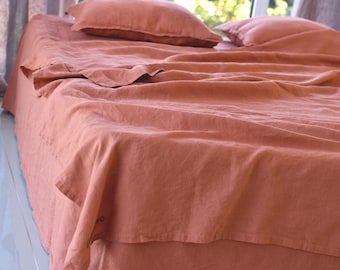 Linen Sheet Set / 100% Flax Bedding Set / Soft Washed Linen Sheets / Queen & King Size Linen Bedding / Natural Linen Bed Set /