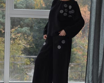 LEINEN-SET / Leinen-Top und Culottes / Leinen-Hosen / Set Leinen-Damen / Leinen-Kleidung / Leinen-Top / Weihnachts-Set / Geschenk für Weihnachten LinenPro