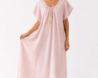 LINEN night DRESS / Slip linen dress / Linen dress / Slip dress / Linen nightgown / Linen long dress / Gift Christmas/ Women's Vintage
