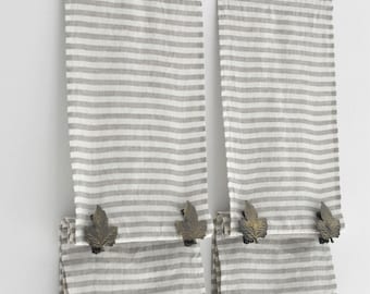 VORHÄNGE mit Klettverschluss / Klettvorhänge / Leinenvorhänge / Leinenjalousien / Vorhänge mit Tasche / Wohndeko / Geschenk für Zuhause /