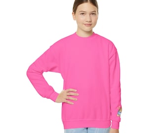 Youth Crewneck Sweatshirt, Bear Floral Sleeve Accent