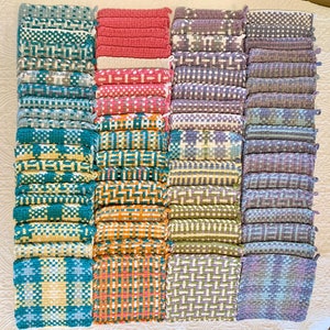 Handwoven Plaid Potholder | Large 8 Inch Cotton Trivet, Farmhouse Kitchen Decor, Housewarming Gift