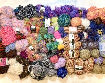 Bulky Novelty Yarn Bundle | Fun Fur, Bernat Pipsqueak, Mixed Fiber Fluffy Textured Collection for Knitting & Crochet