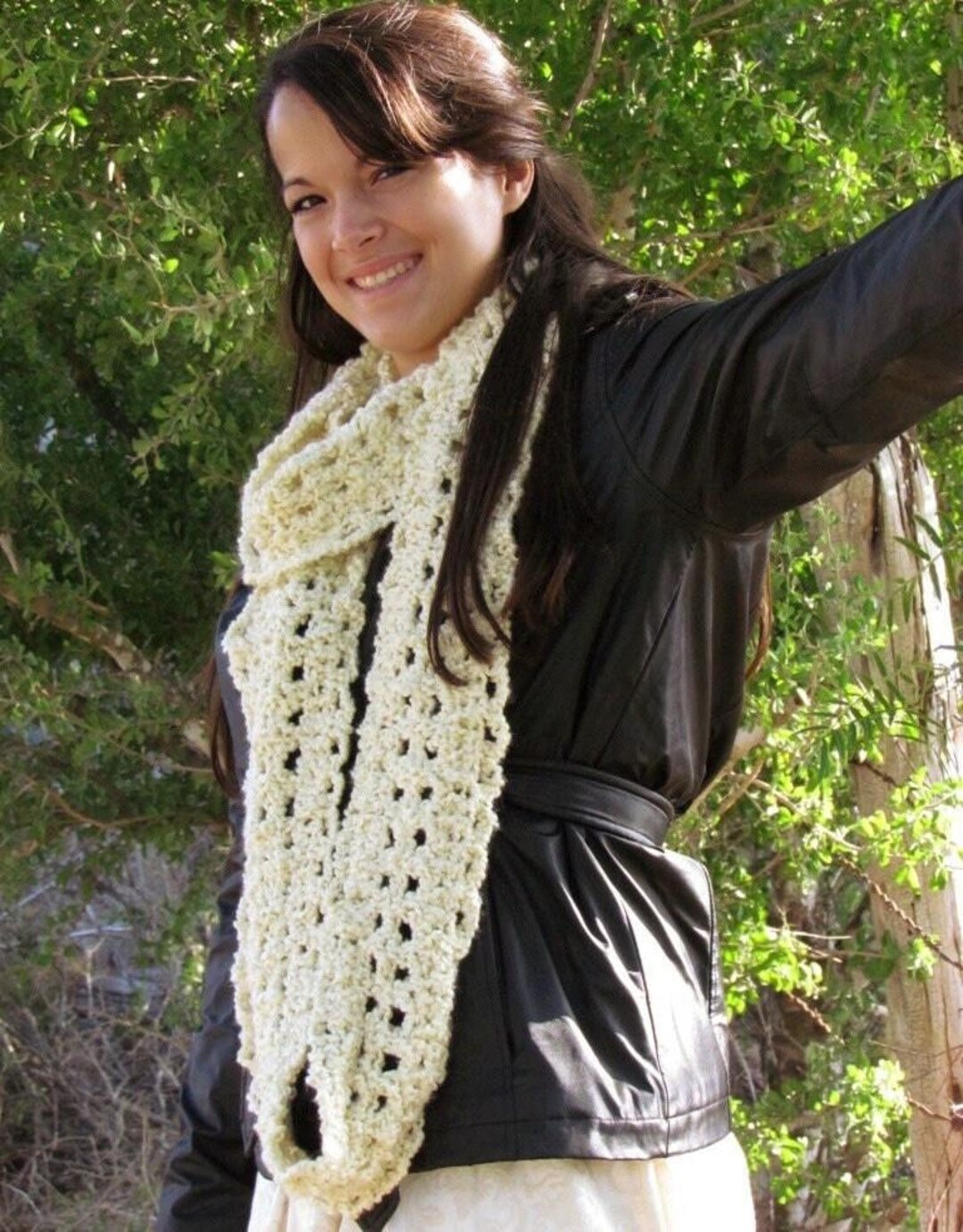Handmade Cream Crochet Infinity Scarf in Rare Homespun Yarn - Etsy
