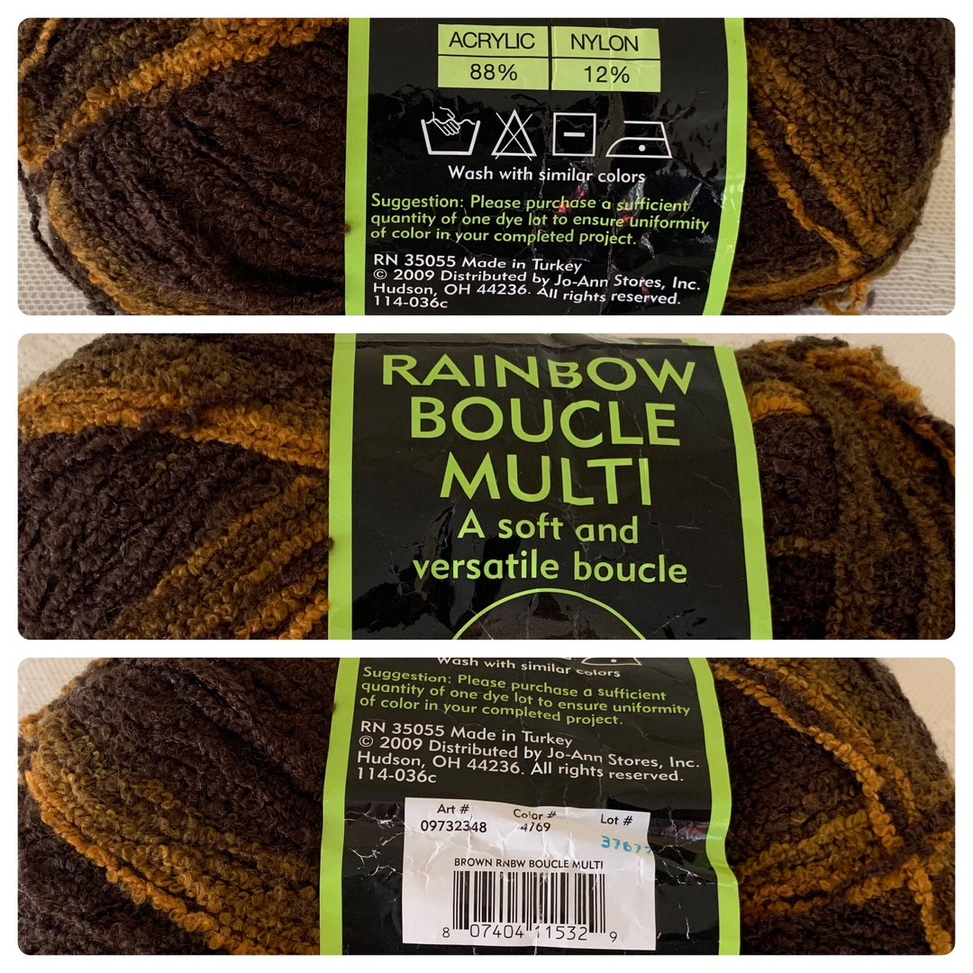 Brown Boucle Yarn Joann Fabrics Rainbow Sensations Etsy