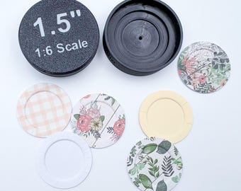 Dollhouse Miniature Paper Plate Maker, 1:6 Scale, 1.5 Inch Paper Circle Needed,  Standard 9 Inch Paper Plate Equivalent