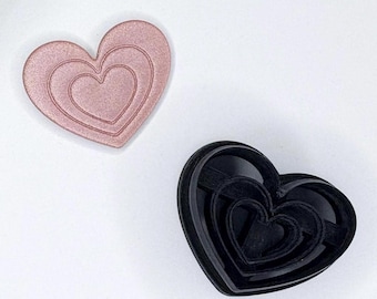 1.25 inch Embossed Heart Polymer Clay Cutter