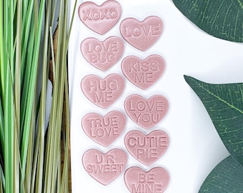 0.75” Conversation Heart Polymer Clay Cutters, Multiple Phrases Available