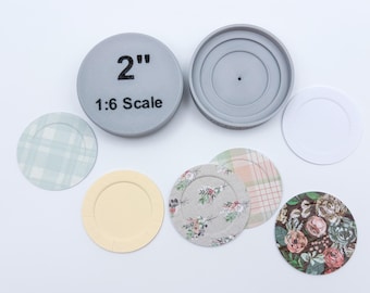 Dollhouse Miniature Paper Plate Maker, 1:6 Scale, 2 Inch Paper Circle Needed,  Standard 12 Inch Paper Plate Equivalent