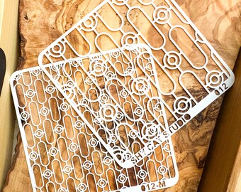 Polymer Clay Stencil, Texture Sheet , Reusable Pattern Sheet, Two Pattern Size Options - 012