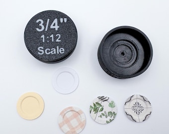 Dollhouse Miniature Paper Plate Maker, 1:12 Scale 3/4 Inch Paper Circle Needed,  Standard 8.5 Inch Paper Plate Equivalent