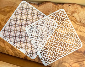 Polymer Clay Stencil, Texture Sheet , Pattern Sheet Two Pattern Size Options, Reusable 001