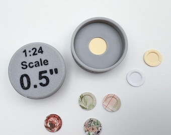 Dollhouse Miniature Paper Plate Maker, 1:24 Scale, 1/2 Inch Paper Circle Needed,  Standard 12 Inch Paper Plate Equivalent
