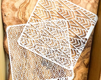 Polymer Clay Stencil, Texture Sheet , Reusable Pattern Sheet, Two Pattern Size Options - 017