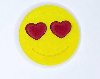 1.25” Heart Eyes Happy Face Polymer Clay Cutter, 3 piece set