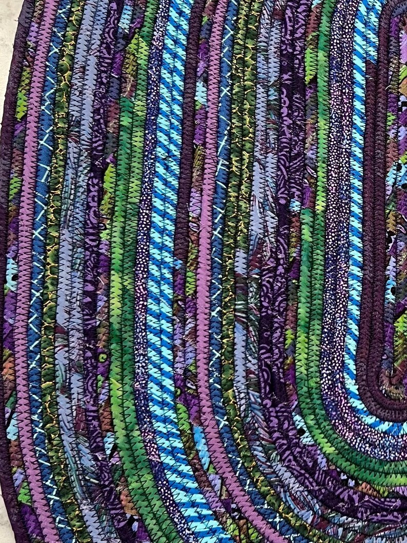 Purple and Green Rope Wrapped Rug - Etsy