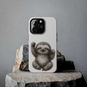 Cute Smiling Sloth Phone Case | Adorable Animal Art iPhone & Samsung Cover | Kawaii Sloth Gift | Funny Relaxed Vibes Phone Accessory