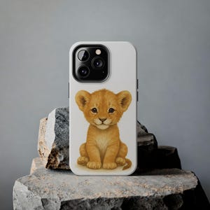 Cute Baby Lion Cub Phone Case | Watercolor Lion iPhone & Samsung Cover | Gift for Animal Lovers | Nursery Animal Phone Case | Safari Animal