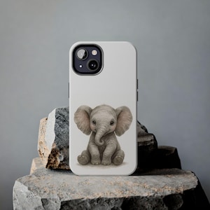 Adorable Baby Elephant Phone Case,Cute Kawaii Elephant iPhone & Samsung Cover,Aesthetic Animal Lover Gift, Watercolor Style Baby Animal Case
