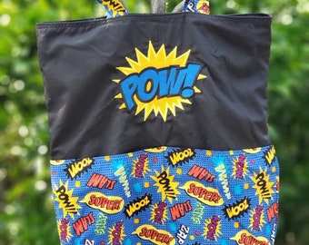 Comic Book Super Hero Pow Eco Friendly Tote Purse Bag