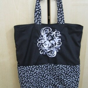 Damask Skull Eco Friendly Tote, Purse, Bag