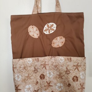 Sandollar Beach Bag Eco Friendly, Purse, Bag Embroidered on BOTH sides