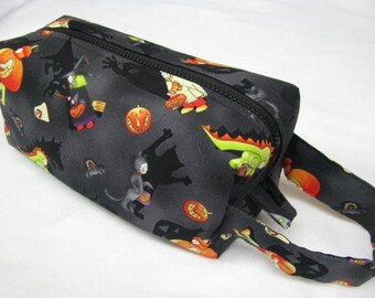 Halloween Trick or Treaters Surprise Embroidery Inside Cosmetic Bag Makeup Bag LARGE