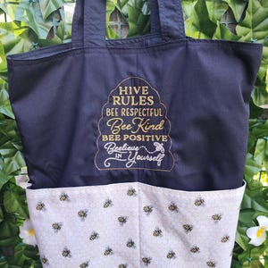 Hive Rules Bee Hive Eco Friendly Tote, Bag, Shopping Bag, Purse