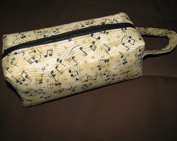 Musical Notes Bag With Golden Sparkle Fabric LARGE Pencil Etsy