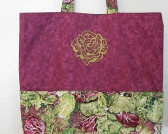 Lettuce Tote, Eco Friendly, Purse, Bag Embroidered on BOTH sides