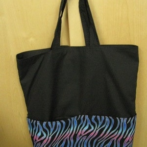 Rainbow Sparkle Zebra version 2 Zoo Tote Bag Shopping Bag Diaper Bag image 4