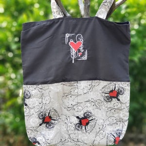 Gothic Hearts Eco Friendly Tote Purse Bag
