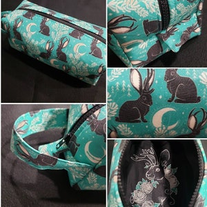 Jackalope Cryptid bag with surprise embroidery inside Cosmetic Bag Makeup Bag LARGE image 1