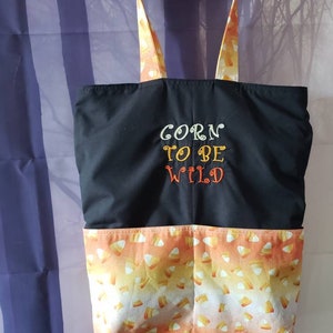 Corn to be Wild Candy Corn Halloween Eco Friendly Tote, Purse, Bag