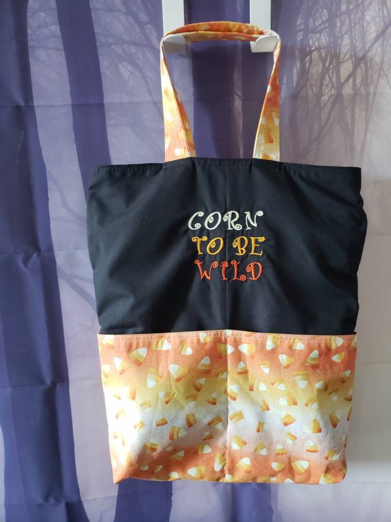 Bag Corn to be Wild Candy Corn Halloween Eco Friendly Tote Purse