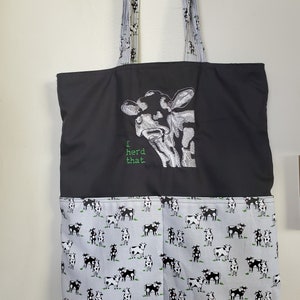 I Herd That Farm Milk Cow Resuable Bag, Tote Bag, Shopping Bag, Purse