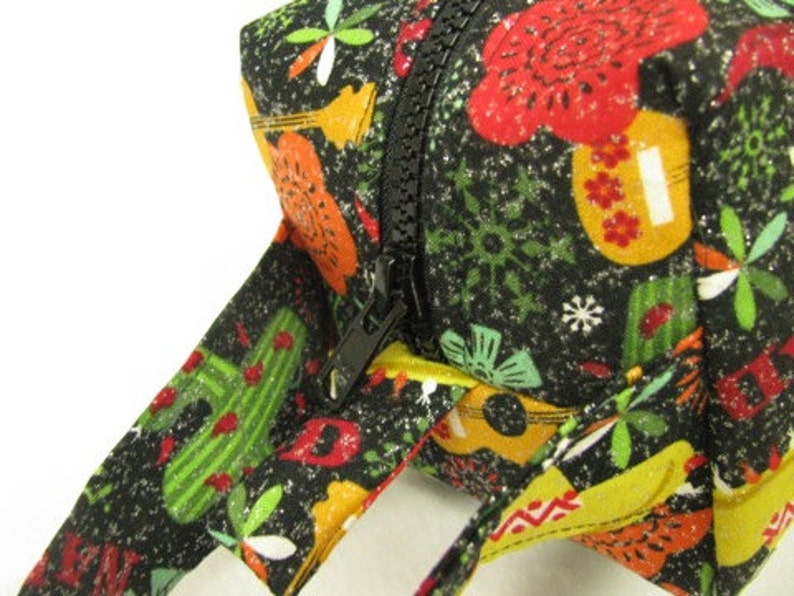 Feliz Navidad Christmas Cactus - Surprise embroidery Inside - Cosmetic Bag Makeup Bag LARGE image 4