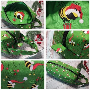 Christmas Bees Pencil Bag Craft Bag Cosmetic Bag Makeup Bag Shaving Kit LARGE