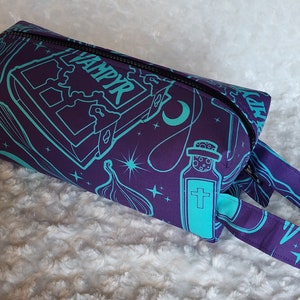Purple and Blue Style Stake Buffy Inspired - Pencil Bag Craft Bag Cosmetic Bag Makeup Bag Shaving Kit LARGE