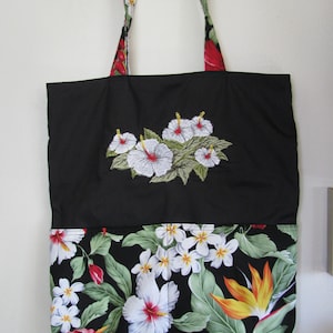 White Hibiscus Hawiian Eco Friendly Tote, Shopping Bag, Purse