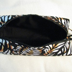 Tiger Print Pencil Bag Craft Bag Cosmetic Bag Makeup Bag Shaving Kit LARGE image 5