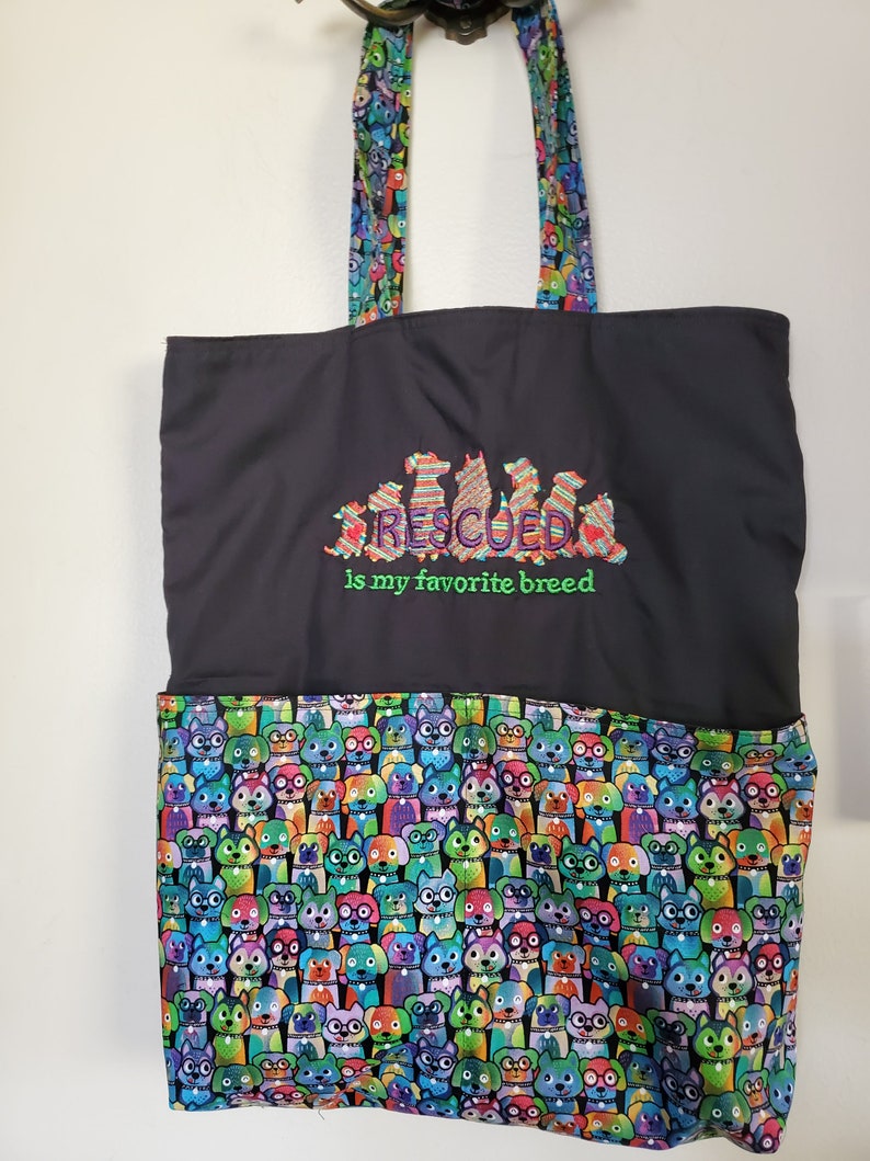 Rescued is My Favorite Breed Dog Eco Friendly Tote Bag Shopping Bag