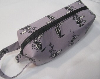 Apothecary with surprise poison embroidery inside - Cosmetic Bag Makeup Bag LARGE