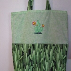 Blooming Cactus Eco Friendly Tote Bag Purse