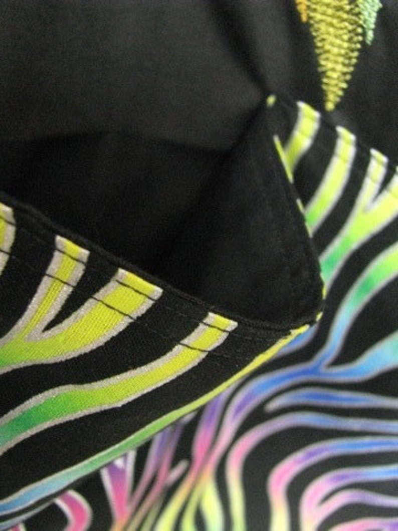Rainbow Sparkle Zebra version 2 Zoo Tote Bag Shopping Bag Diaper Bag image 3