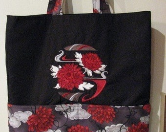 Chrysanthemums Lotus Flower Eco Friendly Tote Bag or Trick or Treat Bag