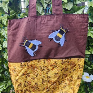 3D Bees and Honeycomb Eco Friendly Tote, Bag, Shopping Bag, Purse