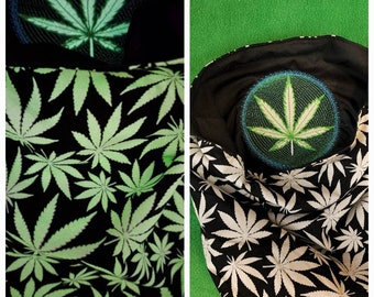 Glow in the Dark Marijuana Leaves Bunny Ear Lunch Bag